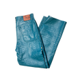 Teal Blue Supreme Embossed Pants