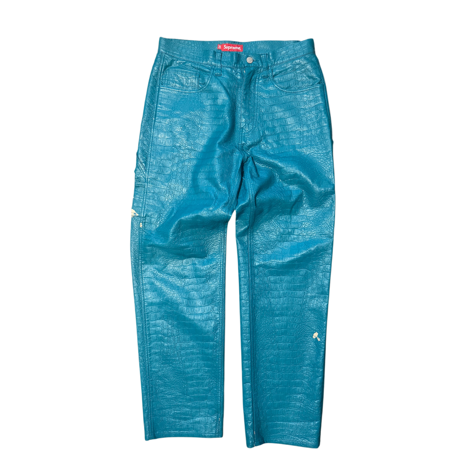 Teal Blue Supreme Embossed Pants