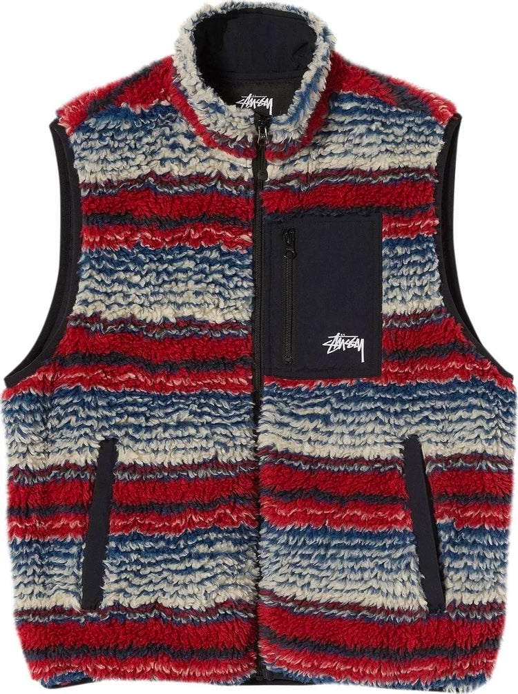 Stussy Striped Sherpa Vest Multi